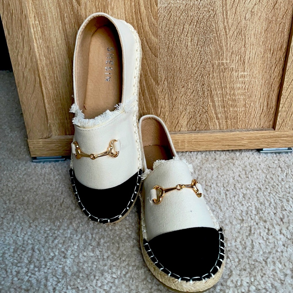 Two Tone Espadrille Flats EU 36 (5.5 USA)